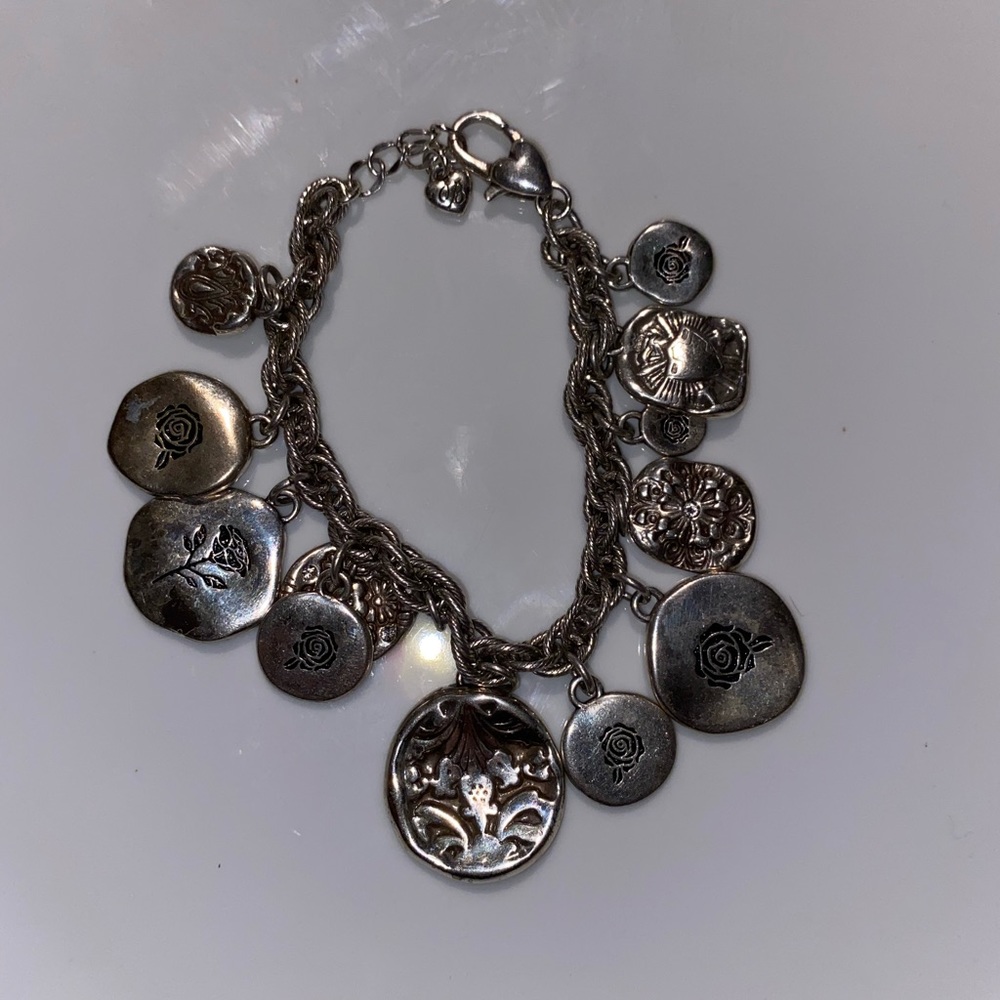 Brighton silvertone metal bracelet hanging charms various type